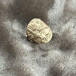 Vintage Golden Bird Flower Branch Engraving Rings For Men Women 6/ 10
